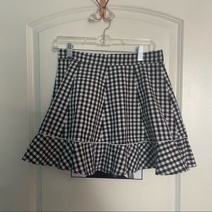 Checkered pattern mini skirt